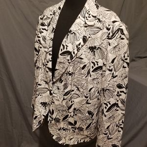 Black and white floral jacket
